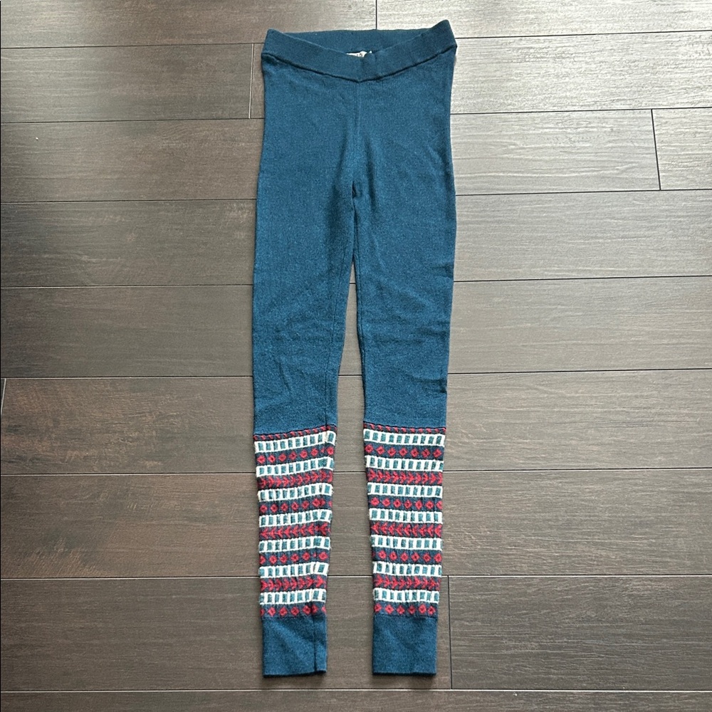 Toad & Co 100% merino wool leggings. Size large. Blue